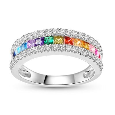 Multi-Color Princess Cut Band