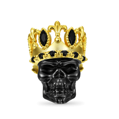 Black Crown Skull Charm