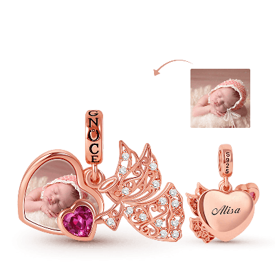 Angel Engravable Photo Pendant