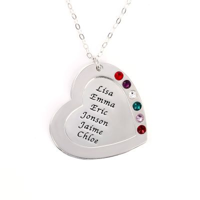 Personalized Heart Family Necklace