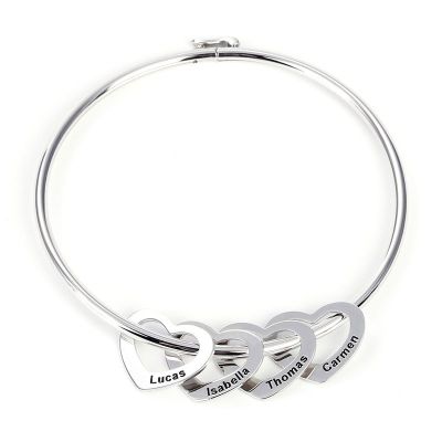 Bangle Bracelet with Heart
