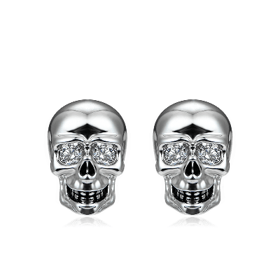 Silver Skull Studs
